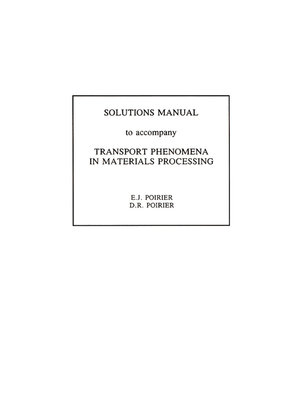 cover image of Transport Phenomena in Materials Processing